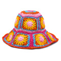 Straw Floral Woven Bucket Hat